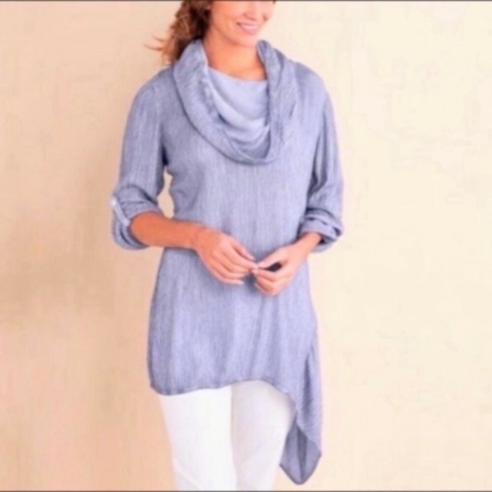 Soft Surroundings Purple Cowl Neck Tunic